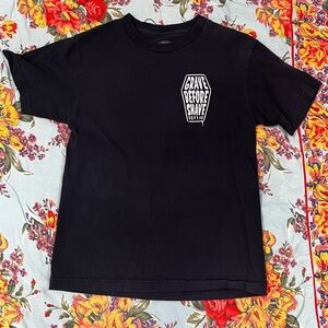 Men’s Grace Before Shave Viking Funeral T Shirt Size Small Black Short Sleeve